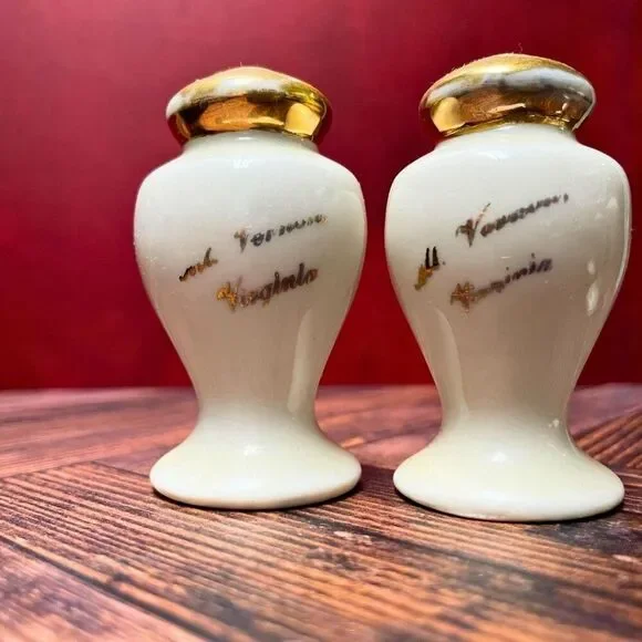 Vintage 1950s Souvenir Colonial Salt & Pepper Shakers (Set of 4) Pres.Washington - Picture 4 of 13